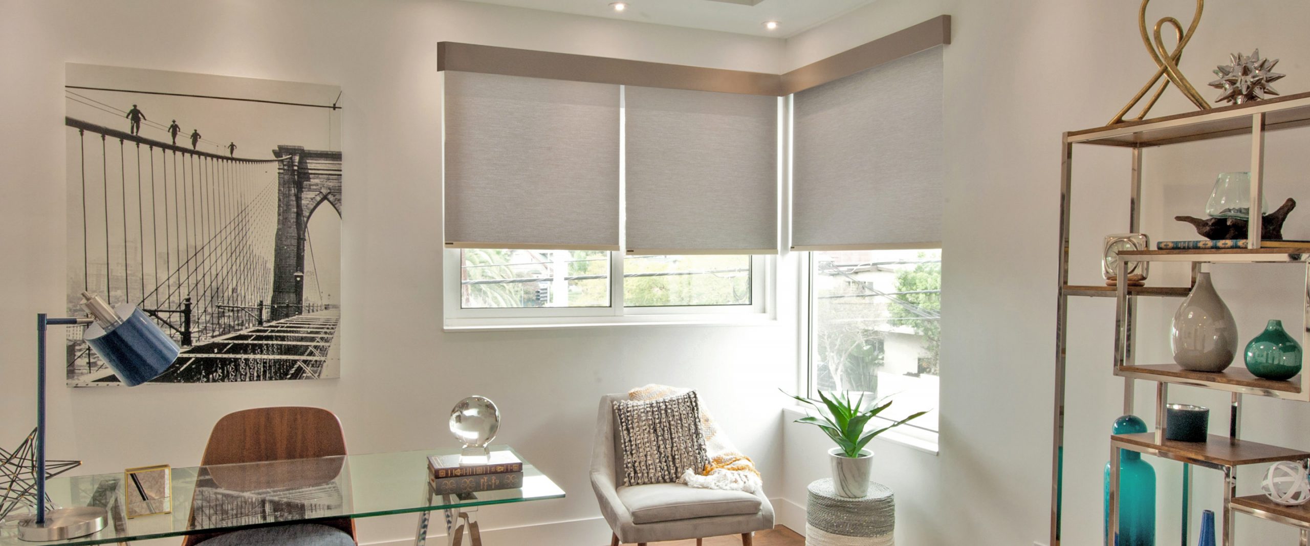 Norman Soluna Roller Shades home office 1