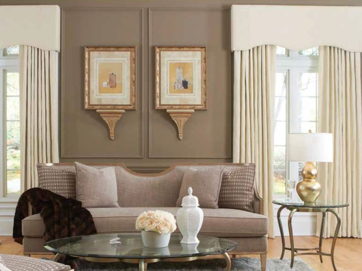 Valances add a decorative touch to the drapery set
