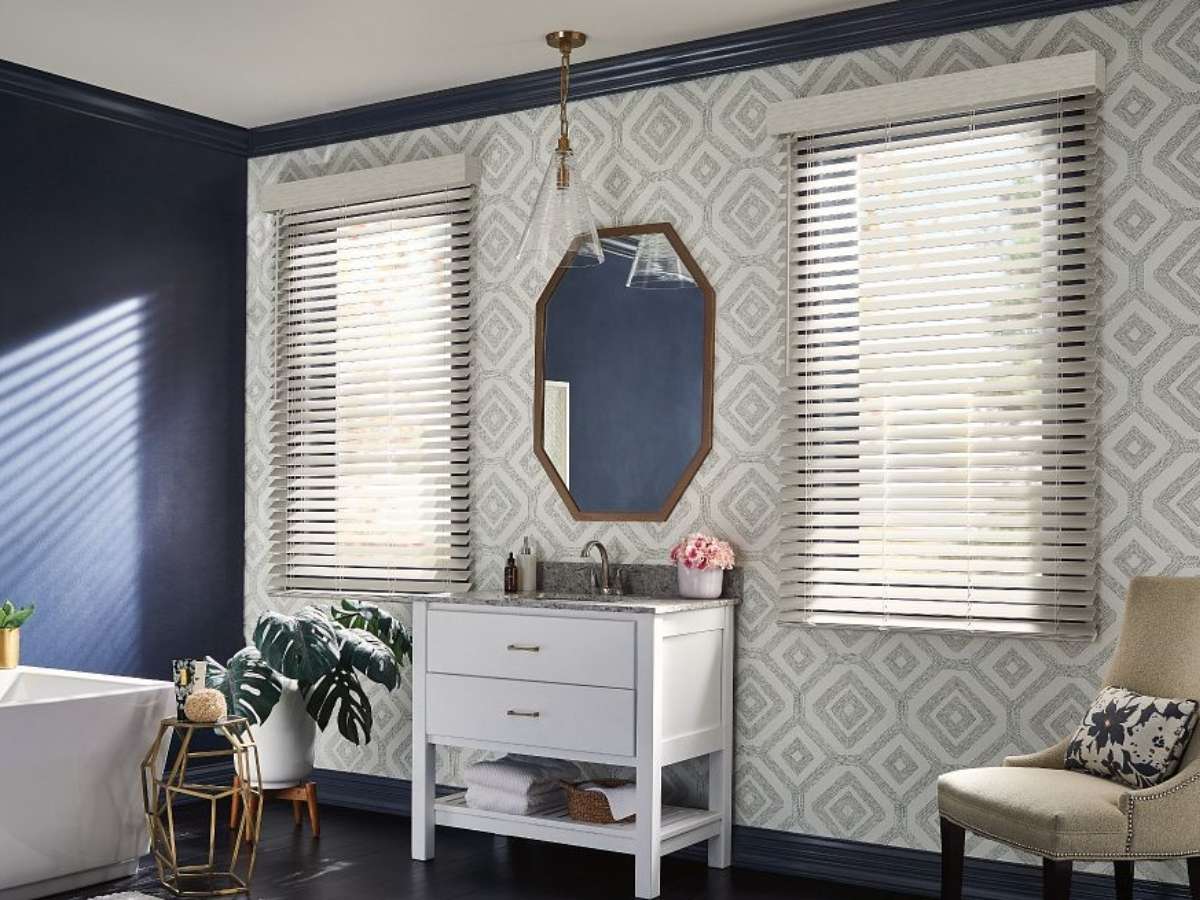 Graber Faux Wood Blinds with Cordless Lift Wand Tilt