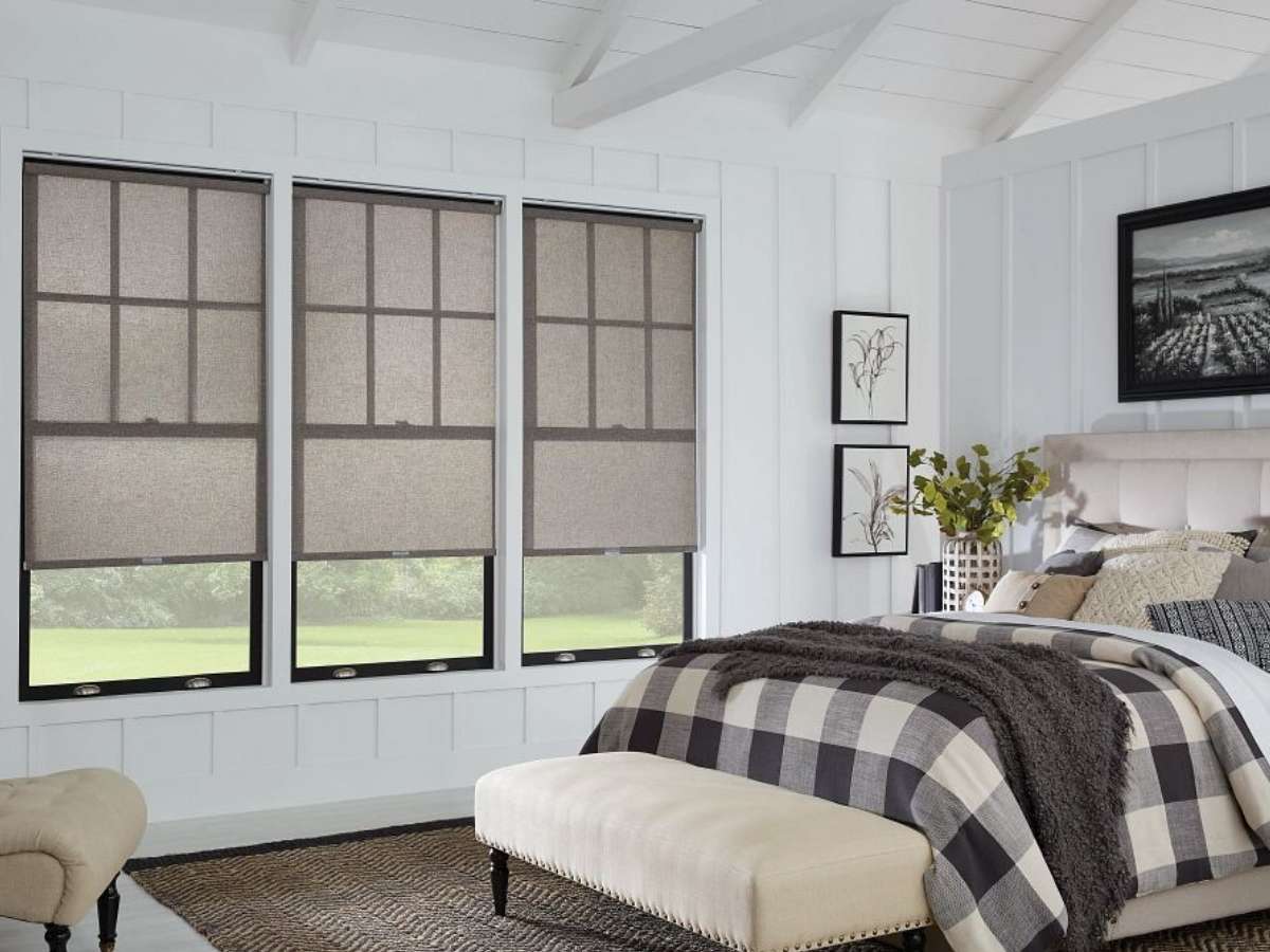 Graber Roller Shades in the bedroom