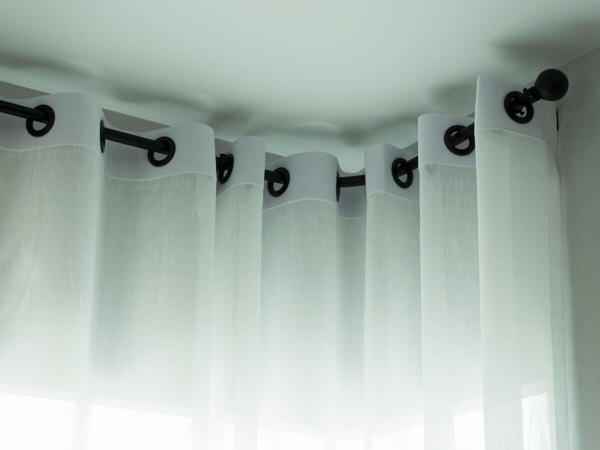 Close up of a modern curtain inside home